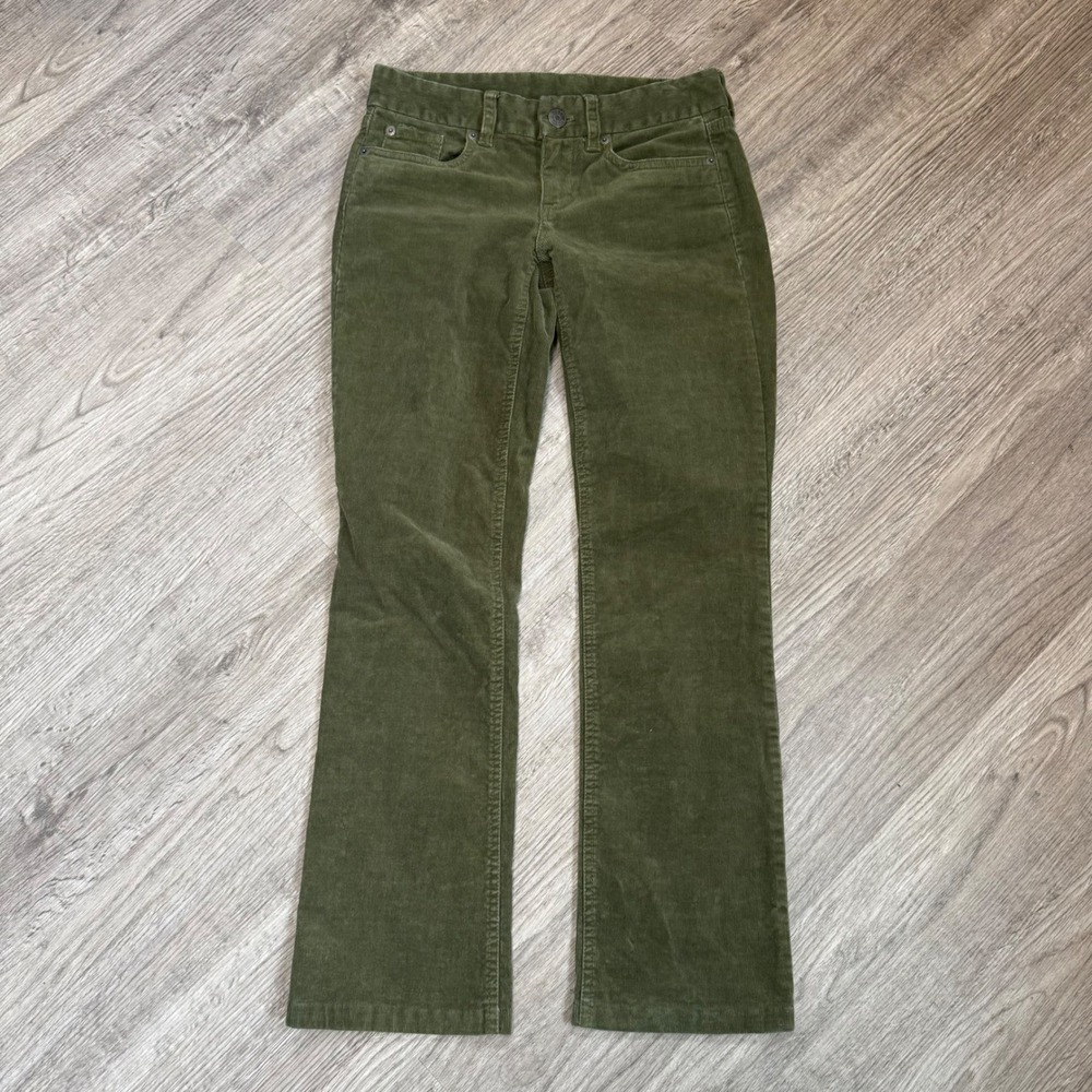J.Crew Favorite Fit Corduroy Pants Womens 24S Olive Green Stretch Bootcut 77388